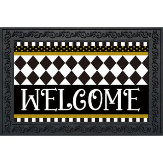 Checkered Black and Gold Patio Accessories