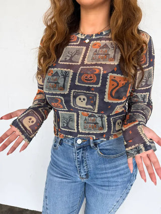 Halloween Mesh Top-Vintage