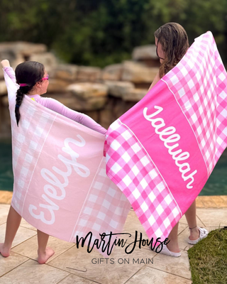 Personalized Checkered Towel