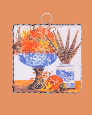 RTC Mini Blue Bowl w/velvet pumpkins