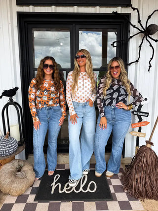 Halloween Mesh Top-Cowboy Ghost