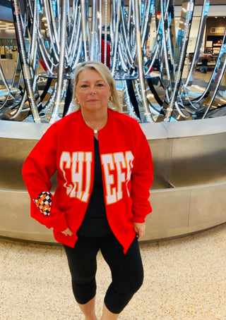 School Spirit Split Cardi Crews - Chiefs
