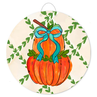 Door Hanger - Pumpkin Blue Ribbon