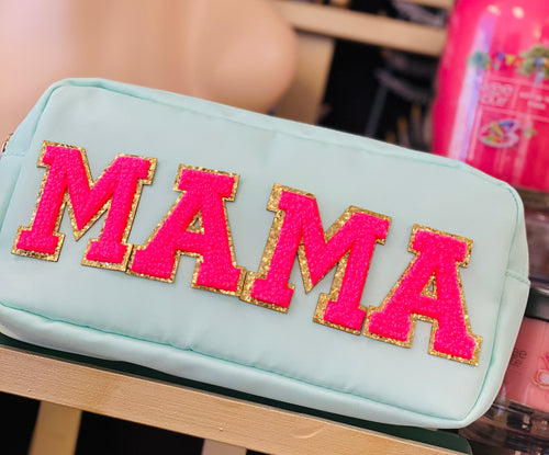 Mint Mama Chenille Cosmetic Bag