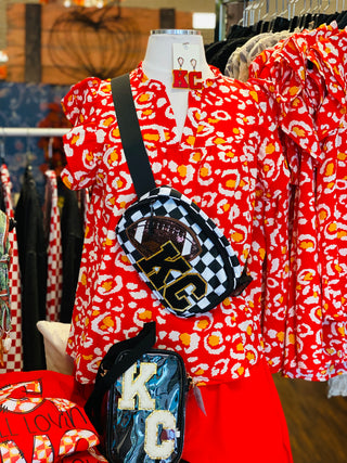 Red/Gold Cheetah Blouse