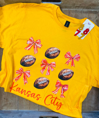 Kansas City Football with Bow Shirt