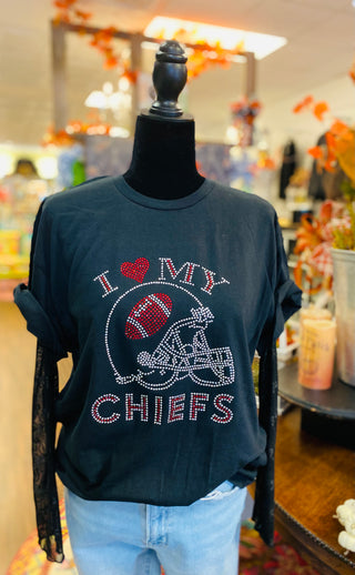 I Love my Chiefs Bling Ladies Tee