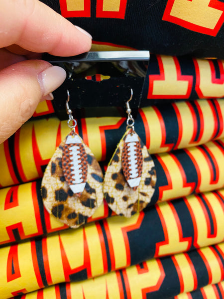 Leopard Football Earrings