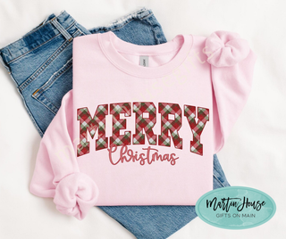 Merry Christmas Plaid Sweatshirt