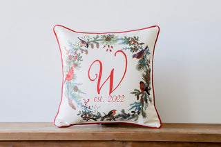 Initial Christmas  - Personalized Pillow