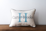 Initial Blue Name - Personalized Pillow